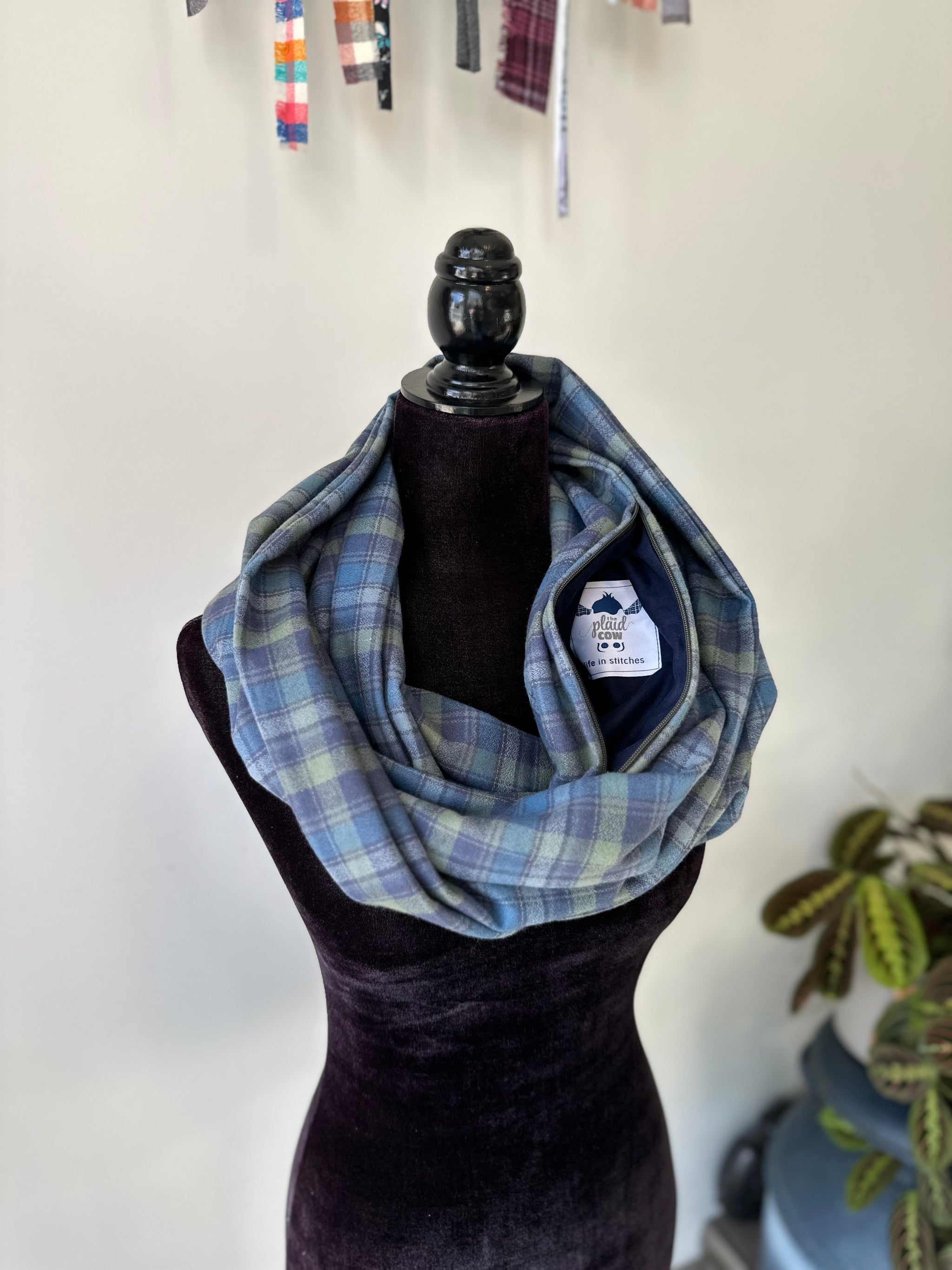 Flannel Scarf Infinity Blanket Scarf Tartan Infinity Scarf Online